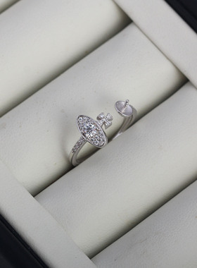 DIY珍珠配件小行星戒指空托