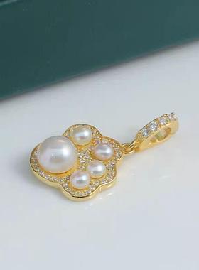 DIY珍珠配件新款S925纯银吊坠