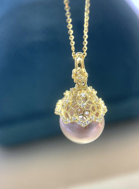 S925纯银高级感精工款式珍珠吊坠