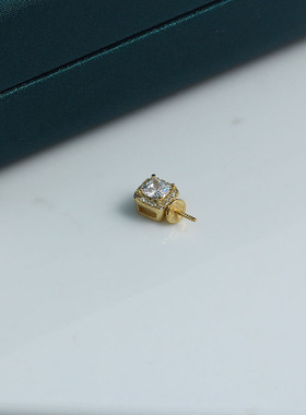 百搭时尚精致方形锆石S925纯银