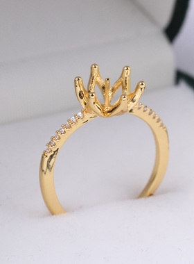 女铜镀金珍珠配件diy空托