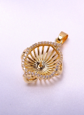 女铜镀金珍珠配件DIY空托