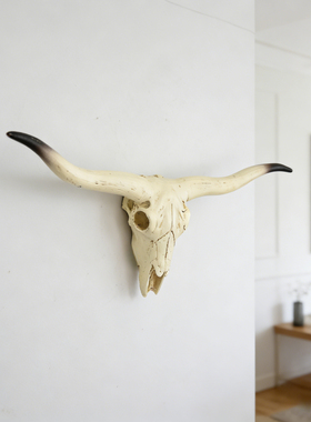 西部风墙面仿真动物头骨壁饰