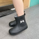 雨鞋女款冬季时尚外穿可爱短筒加绒雨靴洗车软底胶鞋防滑防水鞋女