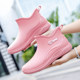 Tubo corto japonés de mujeres más botas de lluvia de terciopelo Zapatos de goma de trabajo de desgaste para mujeres con el desgaste de las mujeres zapatos impermeables para mujeres para mujeres