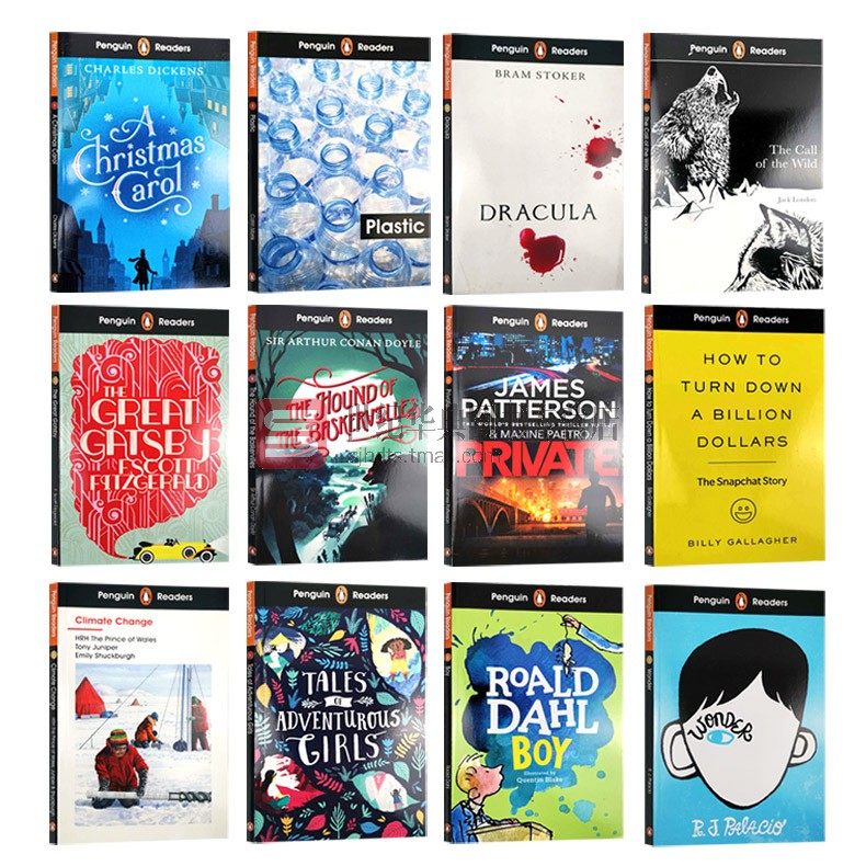 企鹅兰登YA小说分级读物 12册 Penguin Reader Starter Level 1-3英文原版青少年文学分级阅读儿童读物书籍_虎窝淘