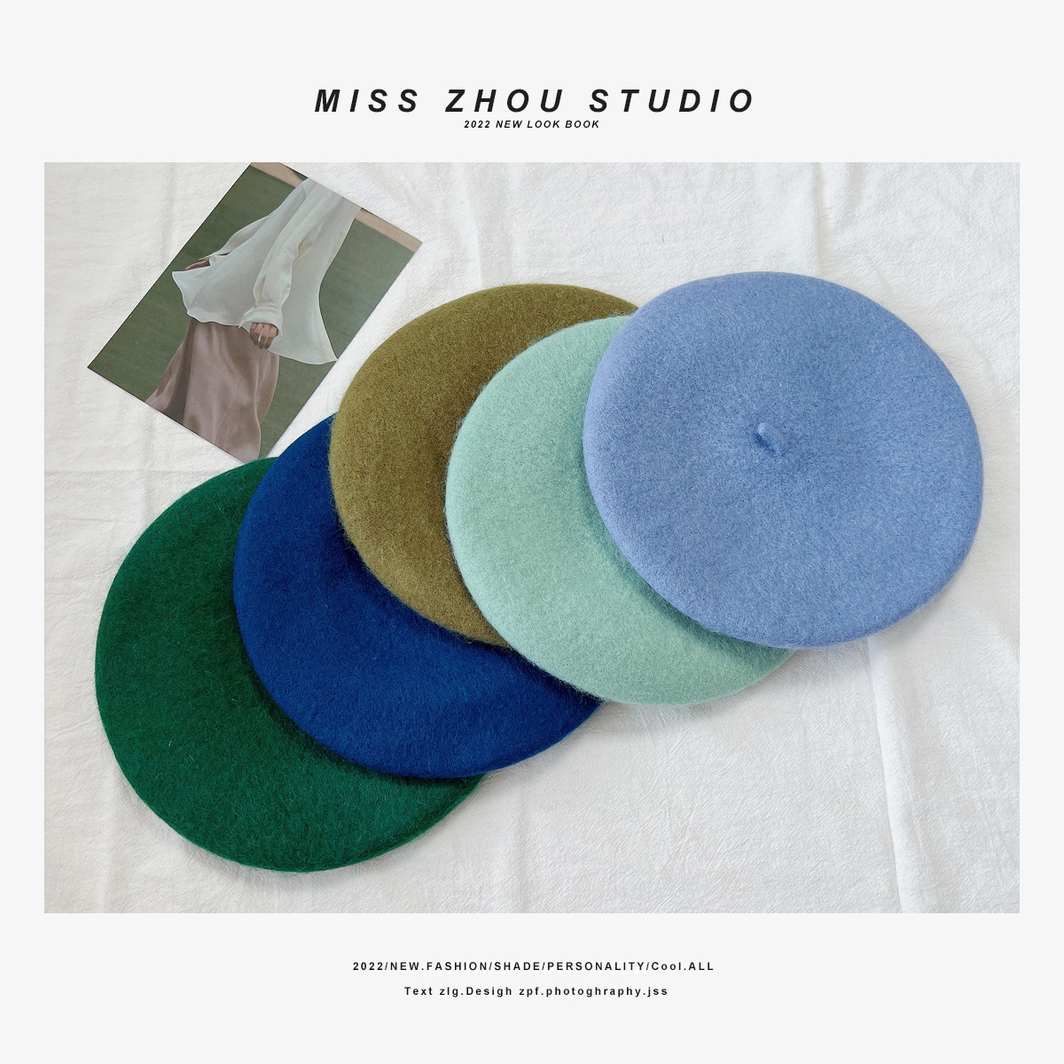 日系文艺纯色羊毛贝雷帽子女秋冬季英伦复古画家帽休闲百搭蓓蕾帽