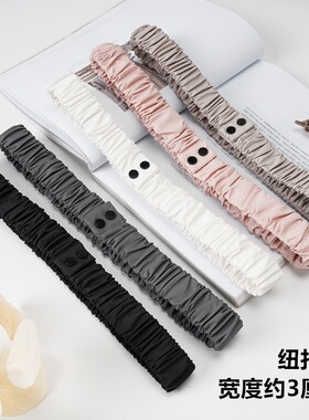 女弹力腰带织布合金装饰羽绒服潮