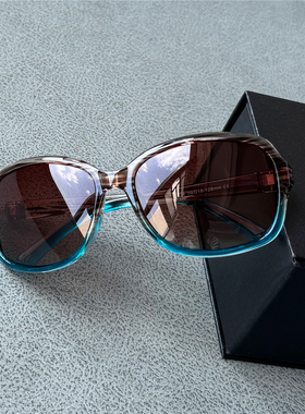 时尚女士墨镜偏光太阳镜休闲圆脸防晒太阳眼镜蓝茶色花色百搭中年