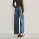UR domestic purchasing agency 2025 spring women's retro casual belt decorated wide-leg denim trousers UWH850030