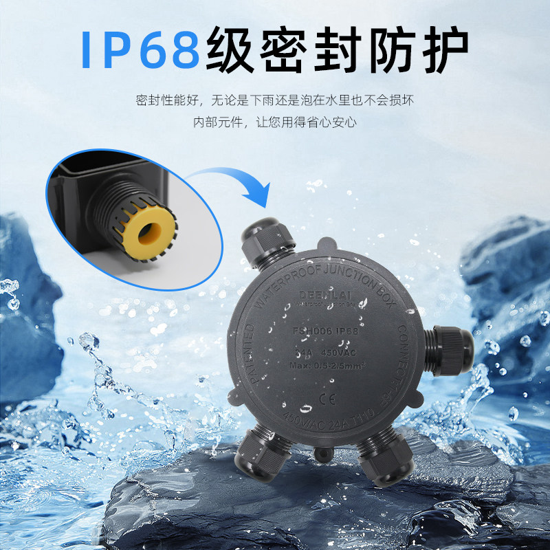 IP68防水接线盒圆型防水接线盒户外防水接线盒PC防水接线盒,淘宝优惠券,粉丝福利购,淘宝优惠卷