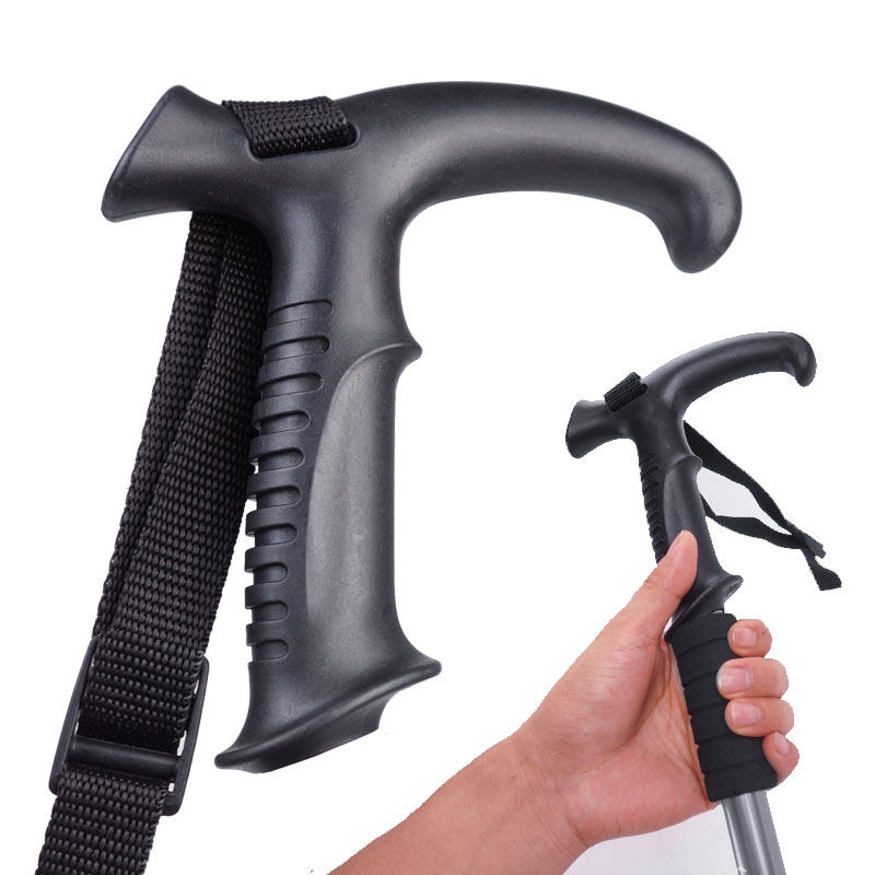 登山杖拐棍手杖配件 弯头手柄 T形把手 自制拐杖维修零件