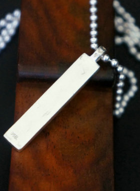 宝贝银铺素银950手工长方体十字架银块镂空个性女式吊坠