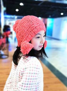 可爱少年甜美保暖白色逛街毛线帽