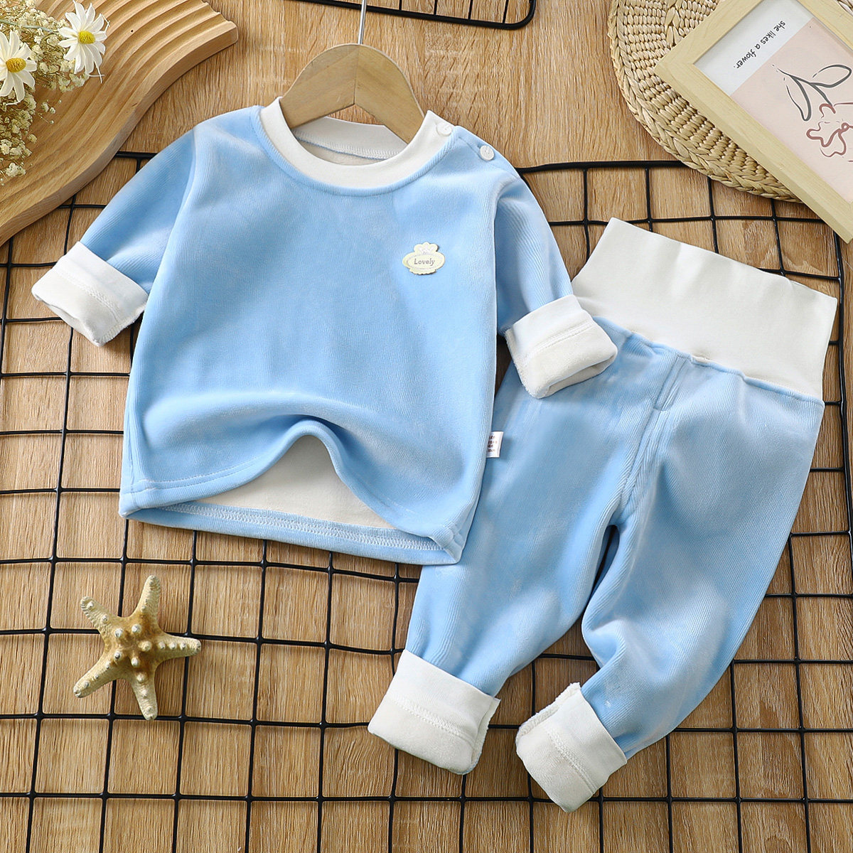 儿童保暖内衣套装婴儿加绒衣服男宝宝秋冬季加厚打底衫女孩居家服,淘宝优惠券,粉丝福利购,淘宝优惠卷