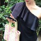 French Pure Desire Hot Girl Off-Shoulder Ruffled Sleeveless Shirt