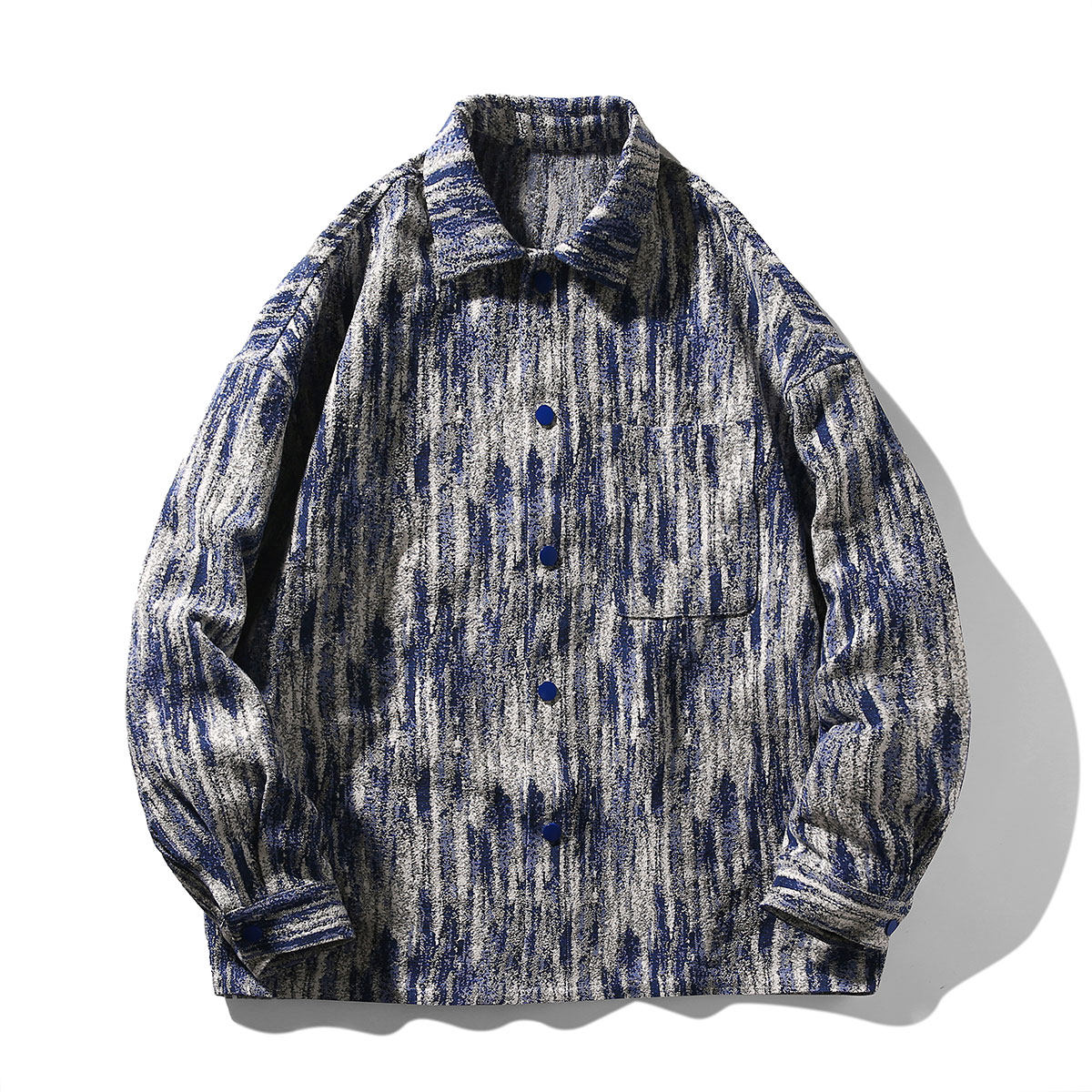 痞帅休闲风提花呢料衬衫男女情侣港风复古翻领设计感潮流衬衣,淘宝优惠券,粉丝福利购,淘宝优惠卷