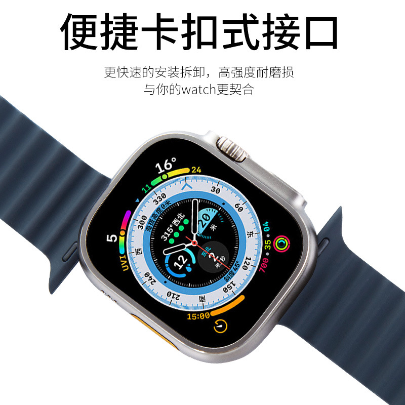 华强北S8智能手表海洋表带S8Ultra新款watch8硅胶S7腕带watch s6-图2