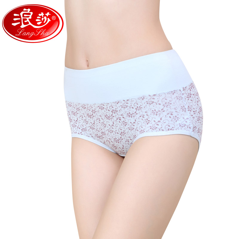 浪莎官方旗舰店4条浪莎女士内裤性感纯棉质高腰收腹提臀三角裤夏季款式短裤衩0