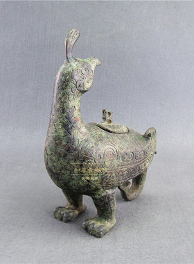 晋侯鸟尊仿古青铜器青铜鸟工艺品家居摆件仿古礼品装饰开业摆件
