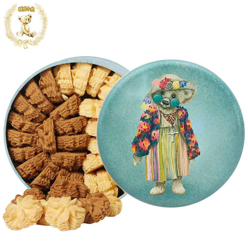 香港珍妮曲奇聪明小熊饼干640g双味小花曲奇礼盒伴手礼品零食特产