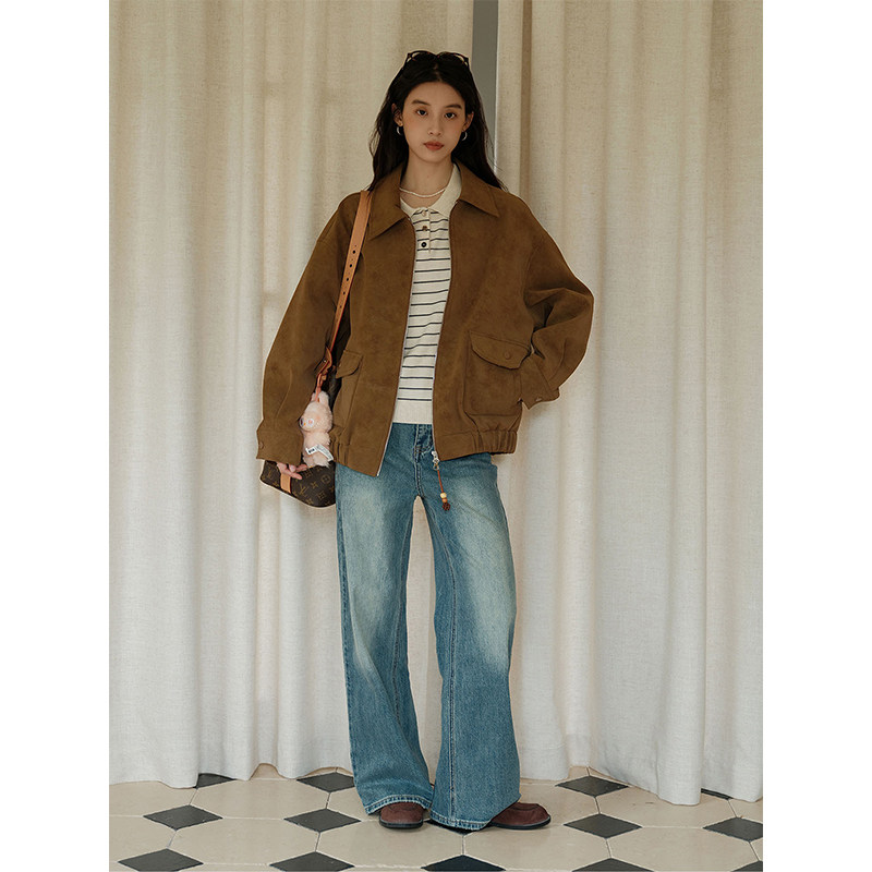 Botanique植物学“木质调”串珠拉头麂皮绒皮衣夹克外套,淘宝优惠券,粉丝福利购,淘宝优惠卷