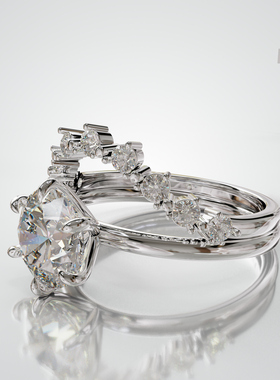 壹钻珠宝18K金休闲日常套戒