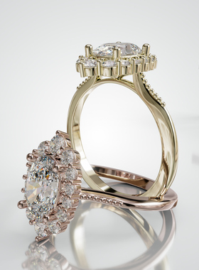 壹钻18K金轻奢闪耀订婚戒可定制