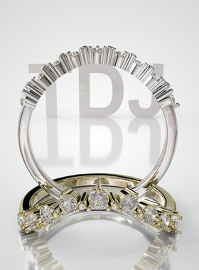 壹钻18K金渐变圆钻排戒可定制