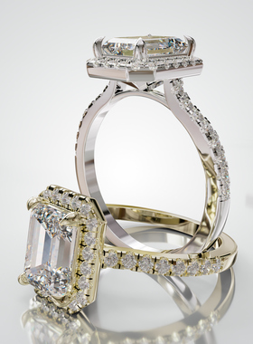 壹钻18K金祖母绿轻奢定制订婚戒