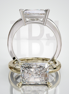 壹钻18K金祖母绿切割主石戒指