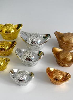 仿真金元宝注塑电镀黄金锭子摆件