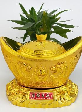 底座龙凤金元宝新年迎财神糖果盒