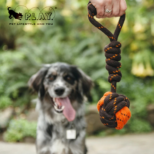 宠物狗拔河玩具 PLAY 美国 绳结球大型犬发泄磨牙拔河 - 图2