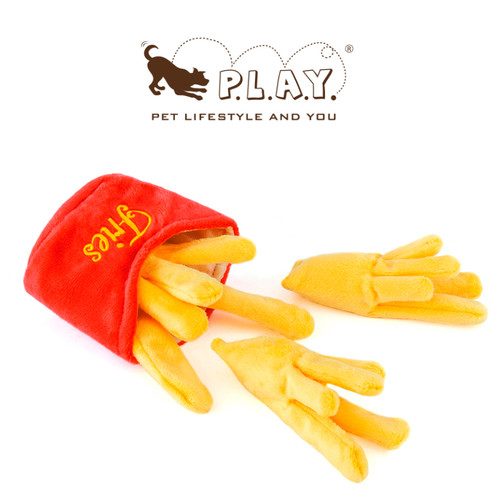 宠物发声玩具美食系列 PLAY美国毛绒薯条汉堡炸鸡热狗 petisan - 图1