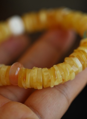 高端定制天然蜜蜡随形手链天然无优化品质纯银鎏金珐琅彩镶嵌欧珀