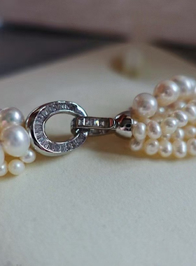 配毛衣小香外套很好看名媛千金4-8mm小香风多股清新淡水珍珠项链