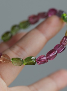 精品天然碧玺随形手链简约大气晶体纯净成色也是超美的懂货的收