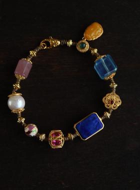 小众设计天然青金石手串宫廷风