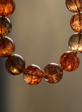 收藏品天然黑晶超手链高端品质上手超美喜欢大颗粒的朋友别错过