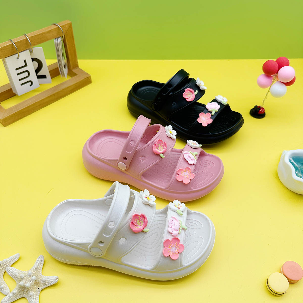 新款卡通樱花eva亲子鞋夏季百搭男童女童时尚凉鞋厚底防滑拖鞋,淘宝优惠券,粉丝福利购,淘宝优惠卷
