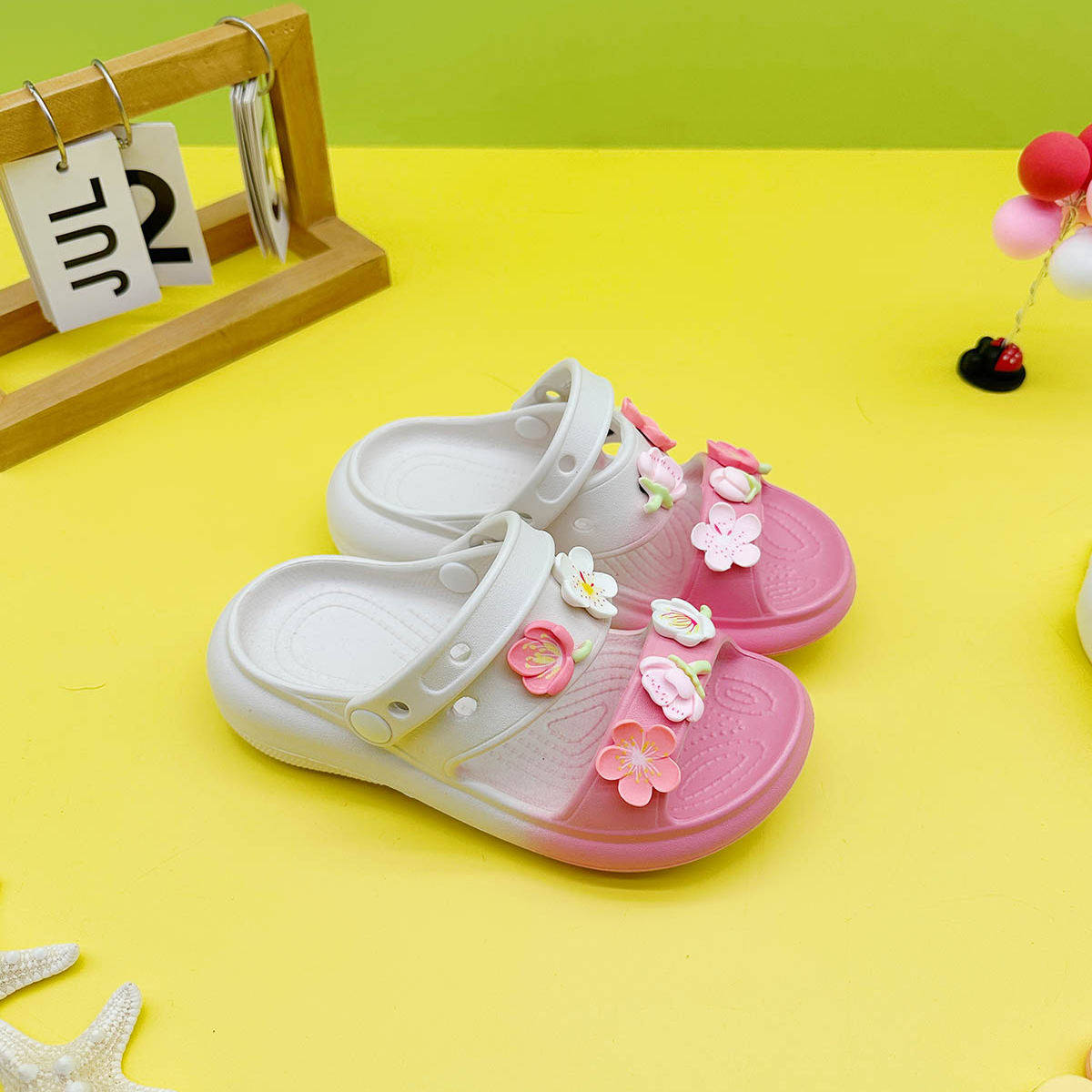 新款卡通樱花eva亲子鞋夏季百搭男童女童时尚凉鞋厚底防滑拖鞋,淘宝优惠券,粉丝福利购,淘宝优惠卷