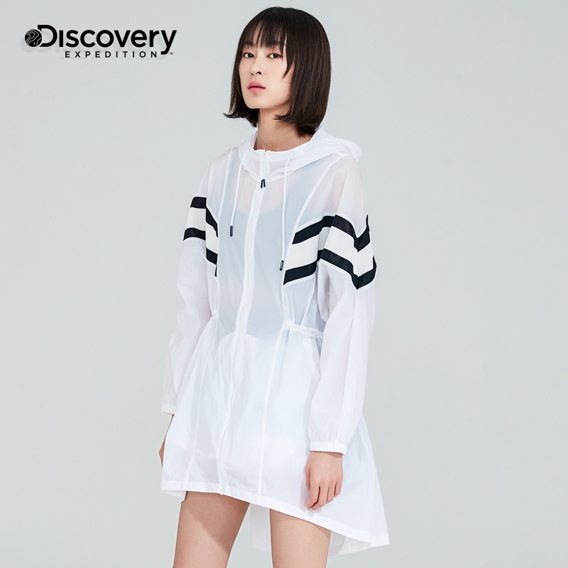 discovery防晒衣女透气防紫外线皮肤衣风衣中长款运动防晒服外套