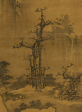 明朱端雪景图绢布微喷传统临摹
