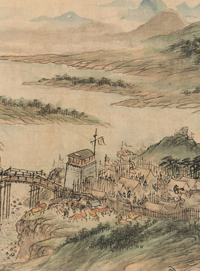 明黄向坚万里寻亲图国画微喷临摹