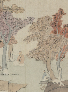 文伯仁诗意图册山水画高清微喷