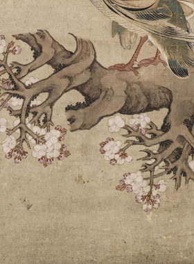 吴彬文杏双禽图明传统花鸟画