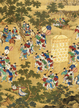 明佚名出警图微喷复制画绢布宣纸