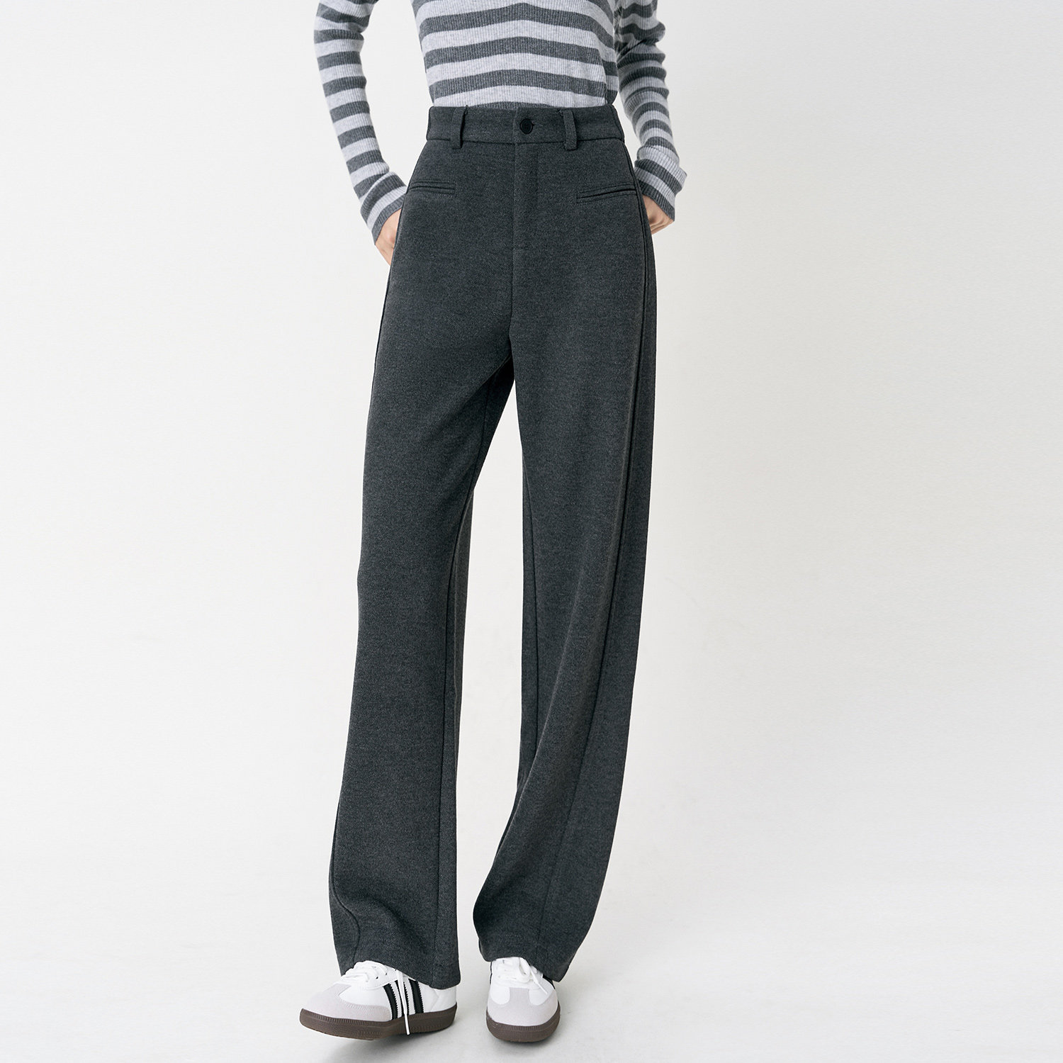 颜域简约大长腿显高阔腿裤女2025冬季气质百搭宽松显瘦休闲长裤子,淘宝优惠券,粉丝福利购,淘宝优惠卷