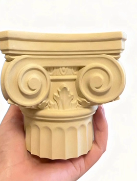 石膏罗马柱头摆件客厅桌面个性创意建筑艺术品装饰台水泥摆件